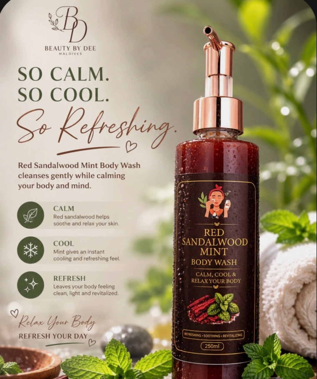 Beauty By Dee Red Sandalwood Mint Body Wash